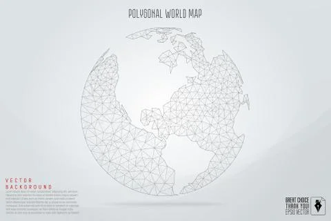Abstract polygonal space low poly planet Earth Stock Illustration