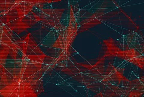 Abstract polygonal space low poly background. 库存插图