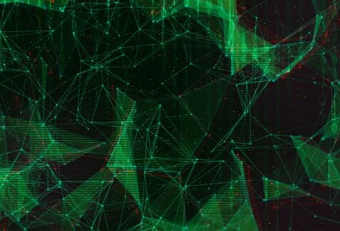 Abstract polygonal space low poly background. 库存插图