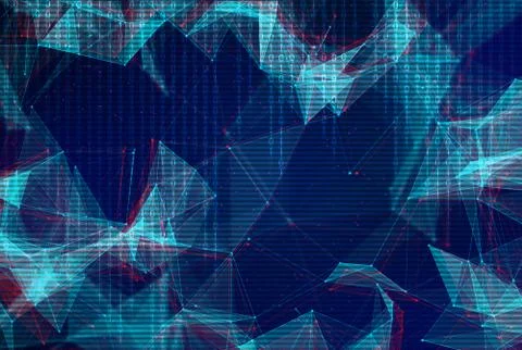 Abstract polygonal space low poly background. 库存插图