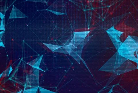 Abstract polygonal space low poly background. 库存插图