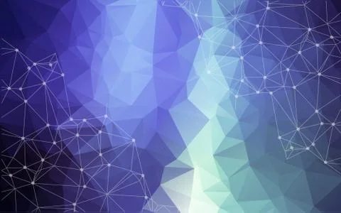 Abstract polygonal space low poly dark background with connecting dots and li Stock Illustration