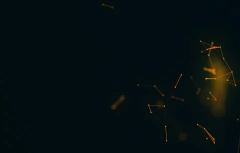 Abstract polygonal space low poly dark background with connecting dots and li Stock Illustration