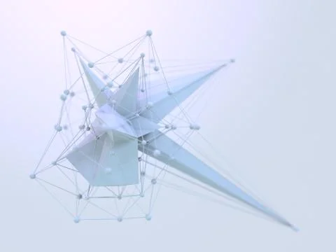 Abstract polygonal space low poly background with connecting dots and lines.  Illustrazione stock