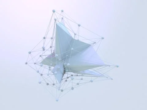 Abstract polygonal space low poly background with connecting dots and lines.  Stock Illustration