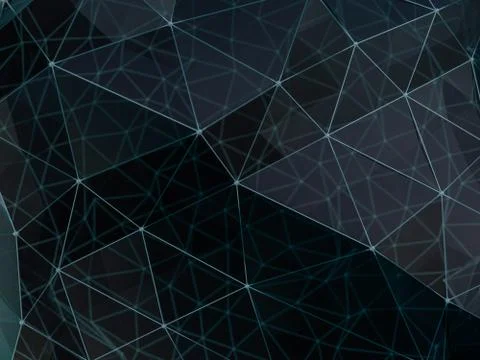 Abstract polygonal space low poly dark background. 3D 스톡 일러스트