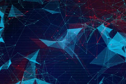 Abstract polygonal space low poly background. 库存插图