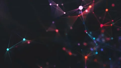 Abstract polygonal space low poly dark background Stock Illustration