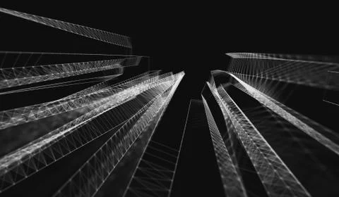 Abstract polygonal space low poly dark background Stock-Illustration