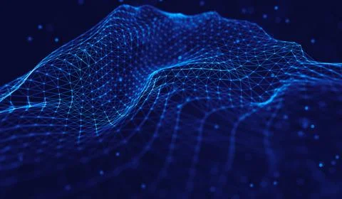 Abstract polygonal space low poly dark background Stock Illustration