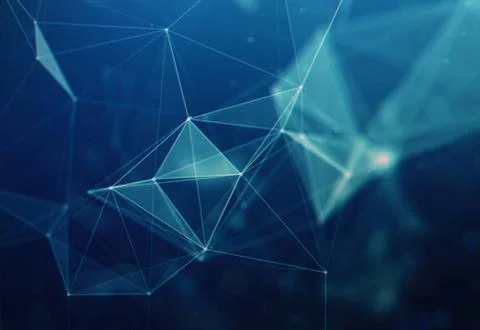 Abstract polygonal space low poly dark background Stock Illustration