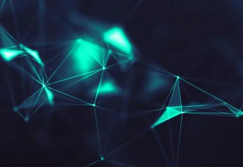 Abstract polygonal space low poly dark background Illustrazione stock