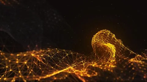 Abstract polygonal space low poly dark background Stock Illustration