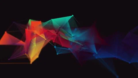Abstract polygonal space low poly dark background Stock Illustration