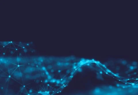 Abstract polygonal space low poly dark background Stock Illustration