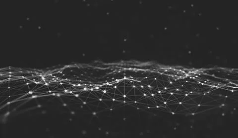 Abstract polygonal space low poly dark background Illustrazione stock