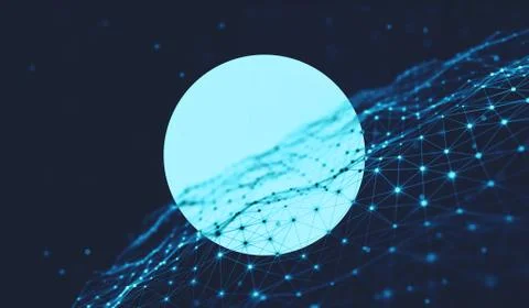 Abstract polygonal space low poly dark background Stock Illustration