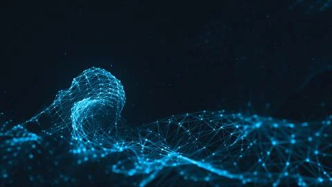 Abstract polygonal space low poly dark background Stock Illustration