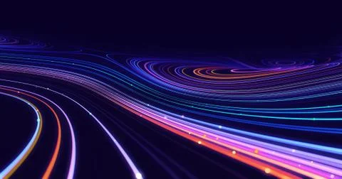 Abstract polygonal space low poly dark background with lines. Stock Illustration