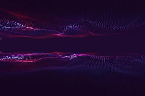 Abstract polygonal space low poly dark background with connecting dots and li Stock Illustration