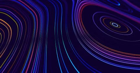 Abstract polygonal space low poly dark background with lines. Illustrazione stock