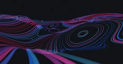Abstract polygonal space low poly dark background with lines. Stock-Illustration
