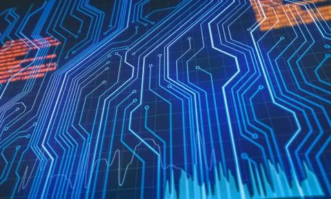 Abstract polygonal space low poly dark background with connecting dots and li Stock Illustration