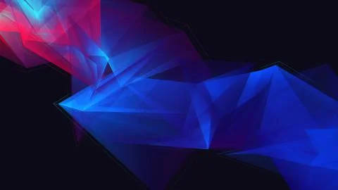 Abstract polygonal space low poly dark background with connecting dots and li Stock Illustration