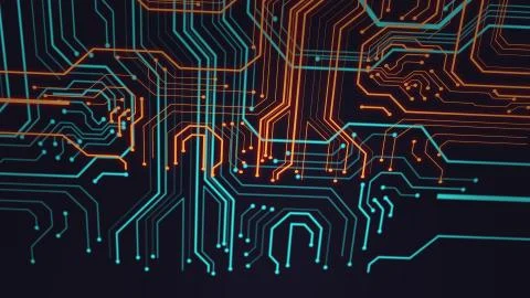 Abstract polygonal space low poly dark background with connecting dots and li Stock Illustration