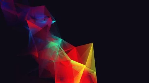 Abstract polygonal space low poly dark background with connecting dots and li Stock Illustration
