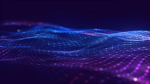 Abstract polygonal space low poly dark background with connecting dots and li Illustrazione stock