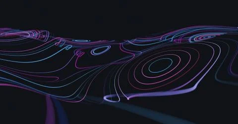 Abstract polygonal space low poly dark background with lines. Stock Illustration