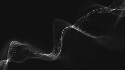 Abstract polygonal space low poly dark background with connecting dots and li Stock Illustration