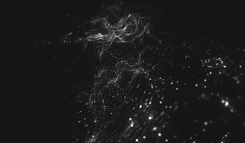 Abstract polygonal space low poly dark background with connecting dots and li Stock-Illustration