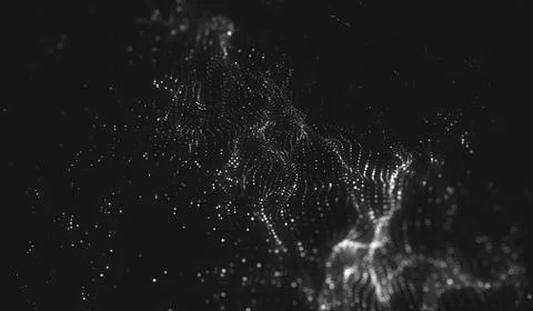 Abstract polygonal space low poly dark background with connecting dots and li Stock Illustration