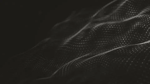 Abstract polygonal space low poly dark background with connecting dots and li Stock-Illustration