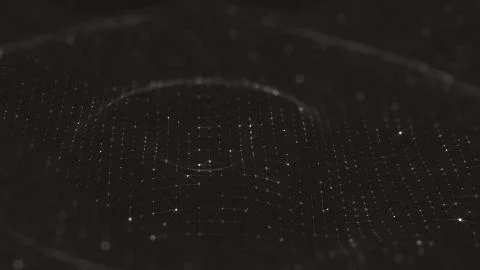 Abstract polygonal space low poly dark background with connecting dots and li Stock Illustration