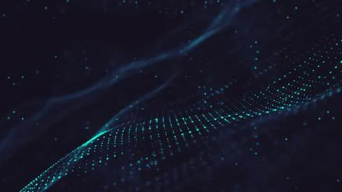 Abstract polygonal space low poly dark background with connecting dots and li Stock Illustration