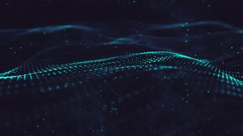 Abstract polygonal space low poly dark background with connecting dots and li Stock-Illustration