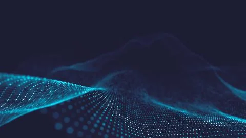 Abstract polygonal space low poly dark background with connecting dots and li Stock Illustration