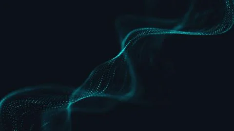 Abstract polygonal space low poly dark background with connecting dots and li Stock Illustration