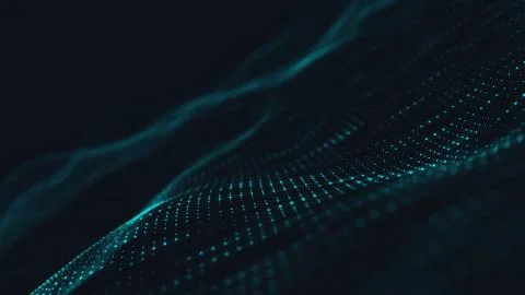 Abstract polygonal space low poly dark background with connecting dots and li Stock Illustration