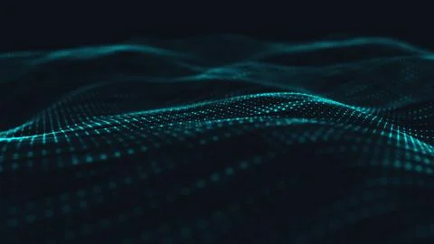 Abstract polygonal space low poly dark background with connecting dots and li Stock Illustration