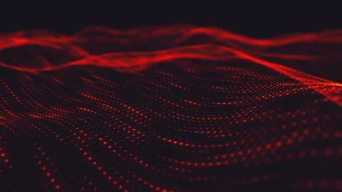 Abstract polygonal space low poly dark background with connecting dots and li Stock Illustration