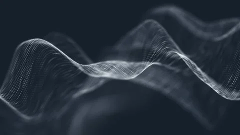 Abstract polygonal space low poly dark background with connecting dots and li Stock Illustration