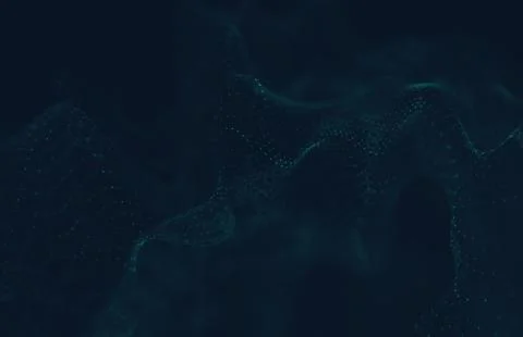 Abstract polygonal space low poly dark background with connecting dots and li Stock Illustration