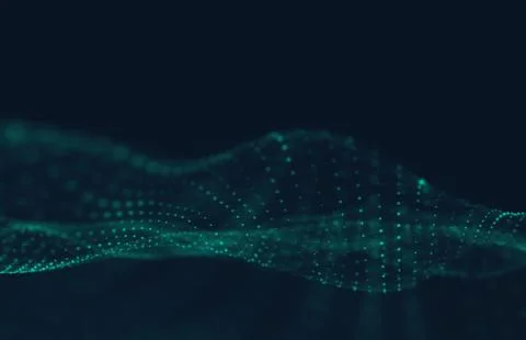 Abstract polygonal space low poly dark background with connecting dots and li Illustrazione stock