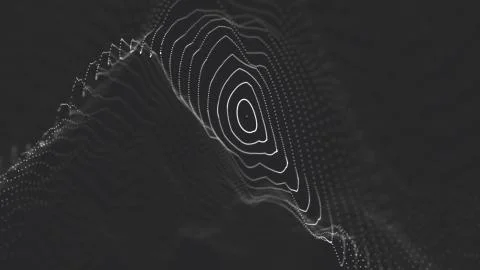 Abstract polygonal space low poly dark background with connecting dots and li Stock Illustration