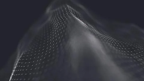 Abstract polygonal space low poly dark background with connecting dots and li Stock-Illustration