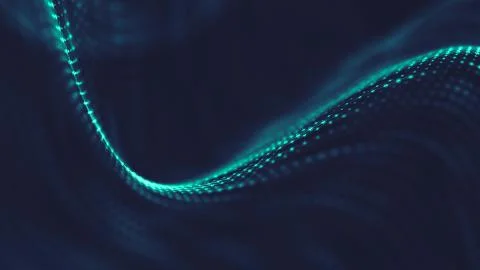 Abstract polygonal space low poly dark background with connecting dots and li Stock Illustration